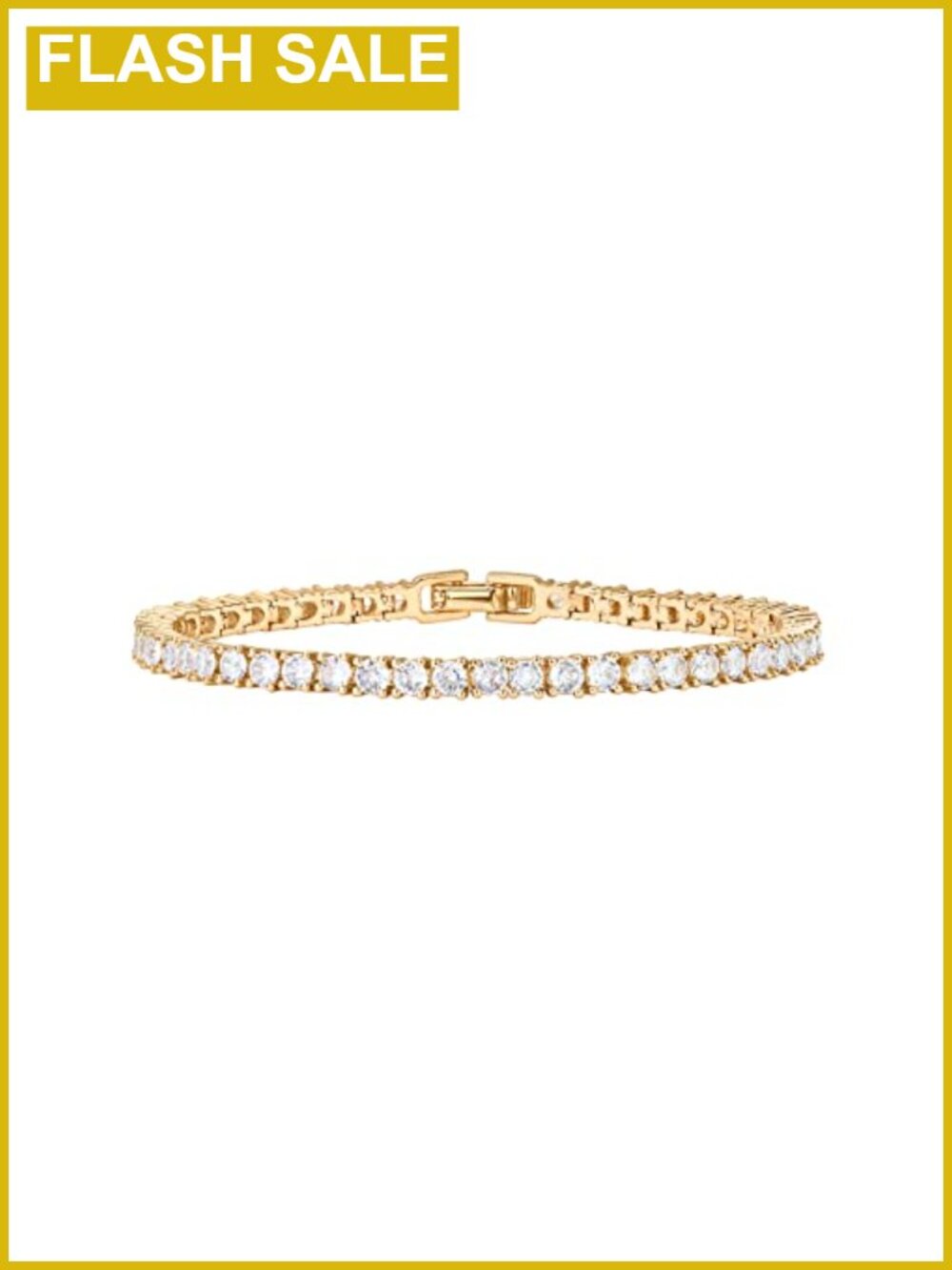 14K Gold Plated 3mm CZ Tennis Bracelet Hypoallergenic Sparkling